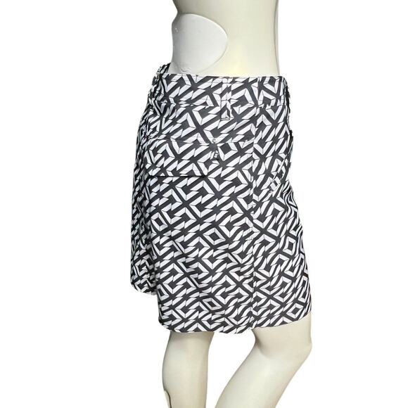 N'vo by Lancot Women's Black and White Geometric Print Skirt Size 4 - Picture 8 of 13